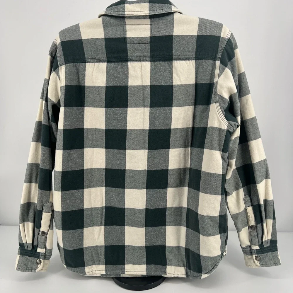 The North Face Campshire Sherpa Cozy Shirt Jacket Mens Large Green Plaid Flannel